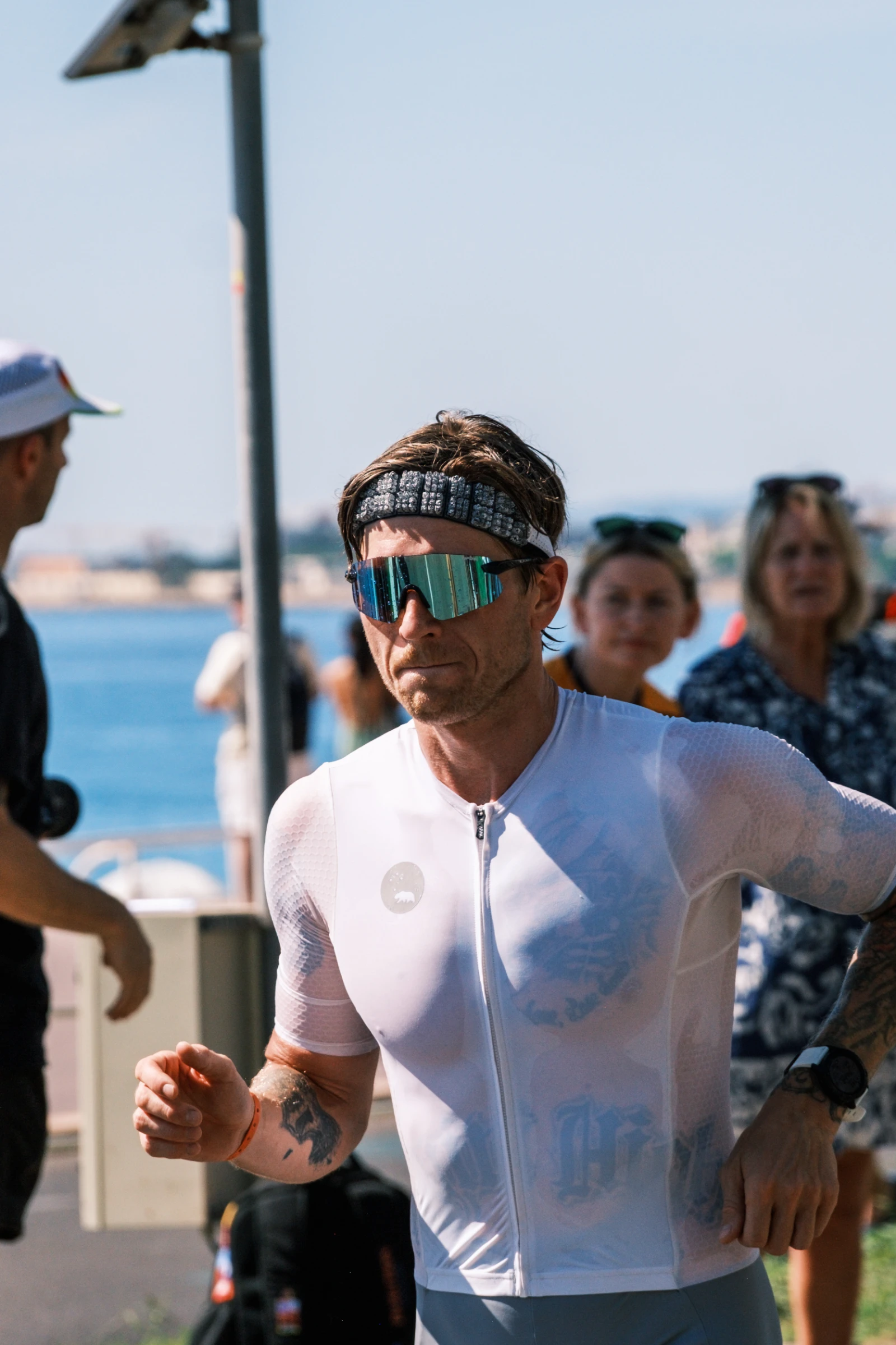Triatleet jooksmas triatlonivõistlusel